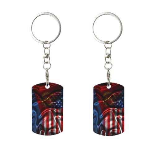 Porte-clés rectangulaire en métal avec drapeau de l'Érythrée et des États-Unis, personnalisable, pour la maison, le bureau et la moto.