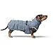 HUNTER Hundemantel Paxson Dachshund, Farbe: taubenblau, wasserabweisend & warm gefüttert, idealer Wetterschutz, reflektierend, für kleine Hunde mit langem Rumpf, Größe: 36