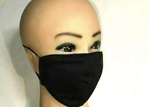Black Fashion Unisex Face Masks, Reusable, Washable and Breathable, Anti Dust Mouth Mask for Running Cycling Camping Travel {Pack of 5}