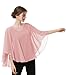 Casual Chiffon Cape Soft Shawl Sheer Shrugs Poncho Capelets shawls and Wraps for Women (Blush)
