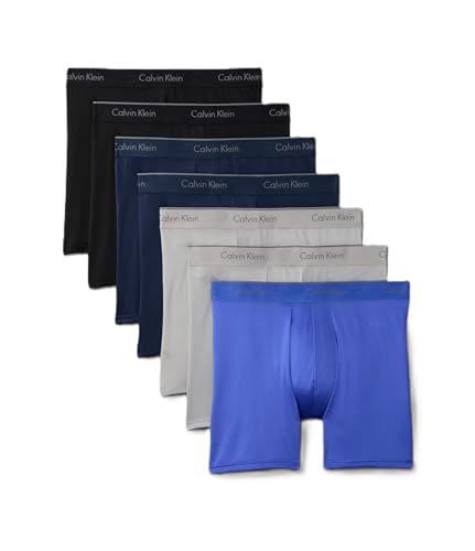 Calvin Klein Men's Micro Stretch 7-pack Boxer Brief, 2 Black, 2 Blue Shadow, 2 Medium Grey, 1 Cobalt...