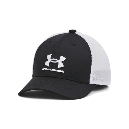 Under Armour Boys Blitzing Trucker Hat, (002) Black/White/White, One Size Fits Most