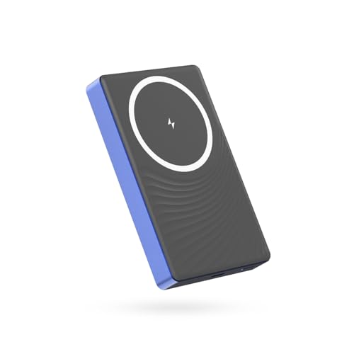 Image of Toreto Magsafe Wireless 10000Mah Fast Charging USB Type-C Input Power Bank, 20W Output for iPhone 12 & Above, Android & Other Qi Enabled Devices + Magnetic Ring (eon Ultra, Black+Blue)