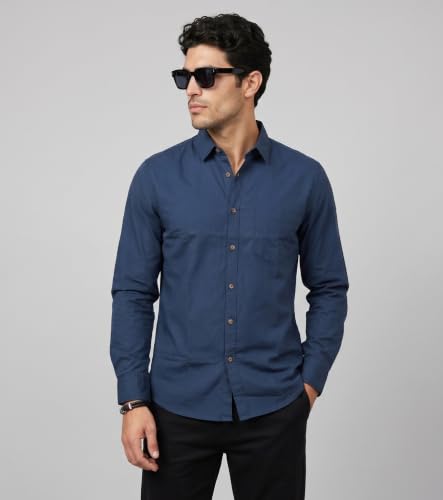 Image of Amazon Brand - INKAST Men Solid Cotton Shirt | Casual Wear | Basic Essential Plain Everyday & Office Wear | Full Sleeve | Regular Fit