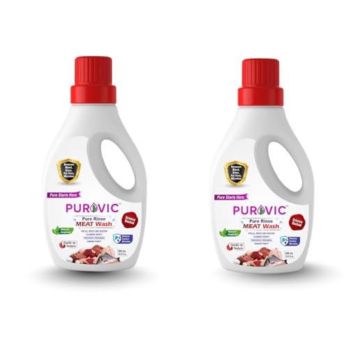 Image of Pure Rinse Meat Wash Combo | Nature-Engineered Meat & Seafood Cleaner | Fast-Acting Formula | Removes Odour,Blood & Fat Film | Safe for Chicken, Fish & Mutton | 500ml Each - (Pack of 2)