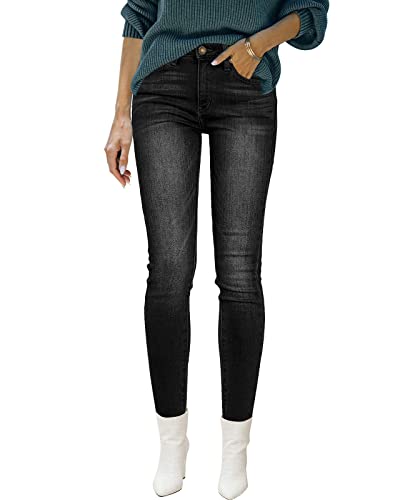 Utyful Womens Fleece Lined Jeans High Waisted Stretch Thermal Fleece Denim Jeggings Skinny Warm Leggings Lined Pants Winter