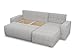 Sofnet Ecksofa Roma L mit Schlaffunktion und Bettkasten - Cord Stoff - L-Form Couch, Polstersofa, Schlafsofa, Sofagarnitur - Ottomane Universal (Grau (Poso 110))