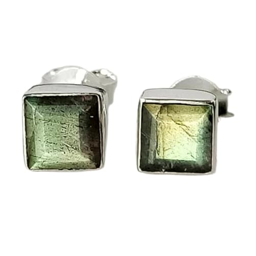 Boucles d'oreilles labradorite argent, cadeau idéal style minimaliste