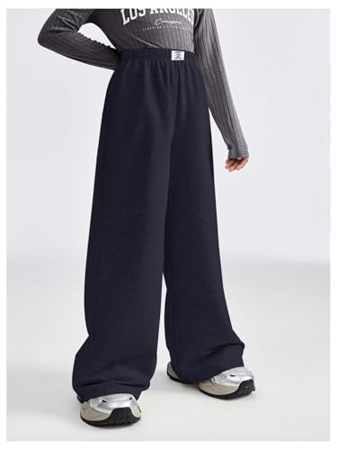 Image of SOLY HUX Girl's Wide Leg Sweatpants Elastic High Waisted Loose Baggy Pants with Pockets