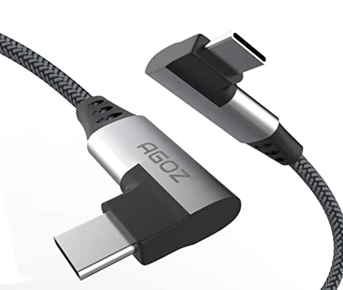 AGOZ USB 3.0 5Amp Type USB-C to USB-C Right Angle Cable, 90 Degree Cord, Fast Charger for Samsung Galaxy S25 S24 S23 S22 S21 A14 A15 A16 A42 A53 A54,Google Pixel 9 Pro 8, Moto G Power, iPad Pro(4ft)
