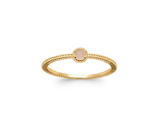 Bague Femme en Plaqué Or 18K Tata Gisèle élégante avec pierre naturelle agate verte