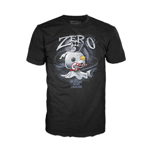 Funko Boxed Tee: The Nightmare Before Christmas - Zero with Cane - Extra Large - (XL) - Disney - T-Shirt - Vêtements - Idée de à Manches Courtes pour Les Adultes Les Hommes