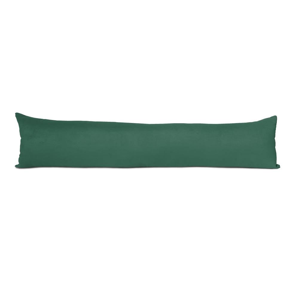 Faux Suede Draught Excluder for Windows & Doors – Heavy-Duty Draft Stopper, Reduces Heat Loss, Keeps Home Warm, Durable & Stylish Draft Exclusion Cushion (Jade, 85 x 20 cm / 34" x 8")