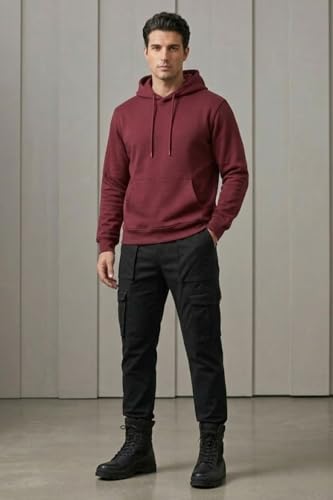 Image of Louis Philippe Men's Relaxed Straight fit with Multi Utility Pockets Stretch Fabric for Comfort Travel Friendly Casual Trouser