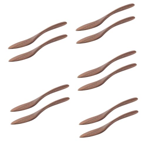 Ciieeo 5 Juegos Cuchillo De Mantequilla De Nogal Mermelada Cuchara De Café Queso Accesorio Para El Hogar Accesorios De Mantequilla Conveniente Raspador De Mantequilla 2 piezas * 5