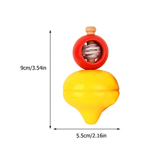 CLISPEED 2 Peças de Pião de Madeira Brinquedo de Atividade Giratória Giroscópio de Madeira Trompos B