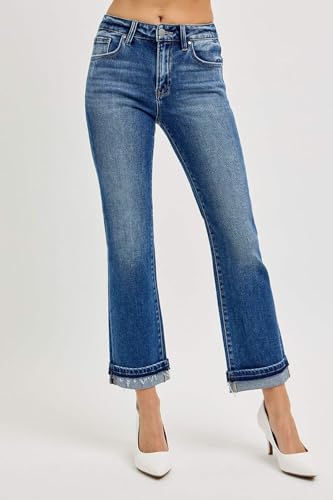 SALT TREE Risen Jeans - Mid Rise Ankle Slim Straight Jeans - RDP53114