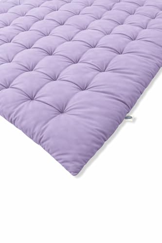 Image of ATOOTFUSION Soft Cotton Quilt | Foldable Light Weight Filled Single Firm Cotton Quilt Mattress| Gadda (Solid Coloured, Sleeping Capacity, 6 x 6 ft or 72 x 72 Inches) Double Bed (Lilac)