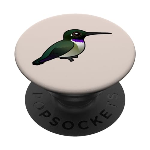 Cute Cartoon Black-chinned Hummingbird Birdorable Bird PopSockets Swappable PopGrip