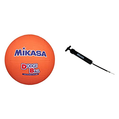 ミカサ(MIKASA) ドッジボール 2号 教育用 小学生向け オレンジ D2‐O 推奨内圧0.3(kgf/㎠) ハンドポンプのセットのサムネイル