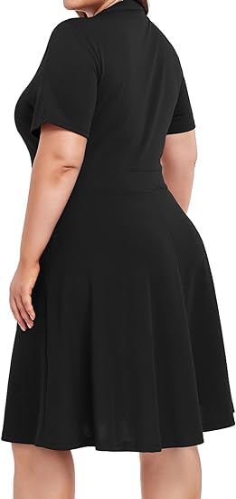 BlinkeeWomen Plus Size Summer Wear Cocktail Skater Dress