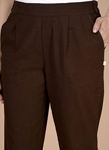 Image of DIGITAL SHOPEE Cotton Women Trouser Pant Use for Formal Office High Waist for Wide Leg Ankle Length Straight Pencil Pant