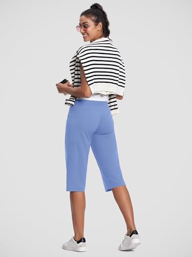 Image of ISEEGZ 15 inch / 18 inch / 21 inch / 25 inch Capri Pants for Women High Waist with Pockets Women's Capris Workout Yoga Pants Loose Straight Leg