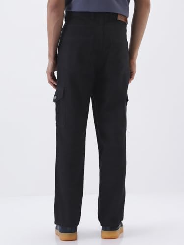 Image of Urbano Fashion Men's Loose Mid Rise Baggy Fit Cargo Jeans with 6 Pockets Non-Stretchable
