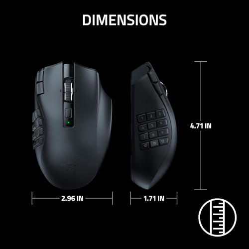 Razer Mouse para jogos MMO sem fio Naga V2 HyperSpeed: 19 botões programáveis - Tecnologia HyperScroll - Sensor óptico Focus Pro 30K - Interruptores mecânicos de mouse Gen-2 - Vida útil... glide
