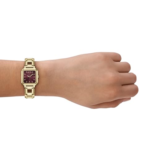 Image of Armani Exchange A|X Women's Watch, Square Three-Hand Stainless Steel Watch for Women