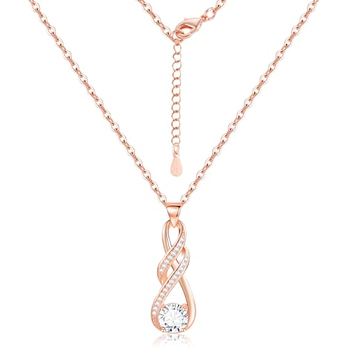 ASH'S CHOICE Rosegold Ketten für Damen, Rosegold Halskette mit...