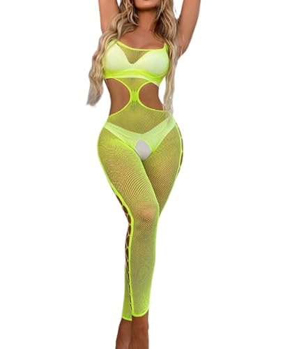 Sexy Dessous für Damen，Damen Fischnetz Bodys Dessous，Nahtlose Bodystocking catsuit Hohl Reizwäsche Strumpfhose,für Romantische Datum Tragen...