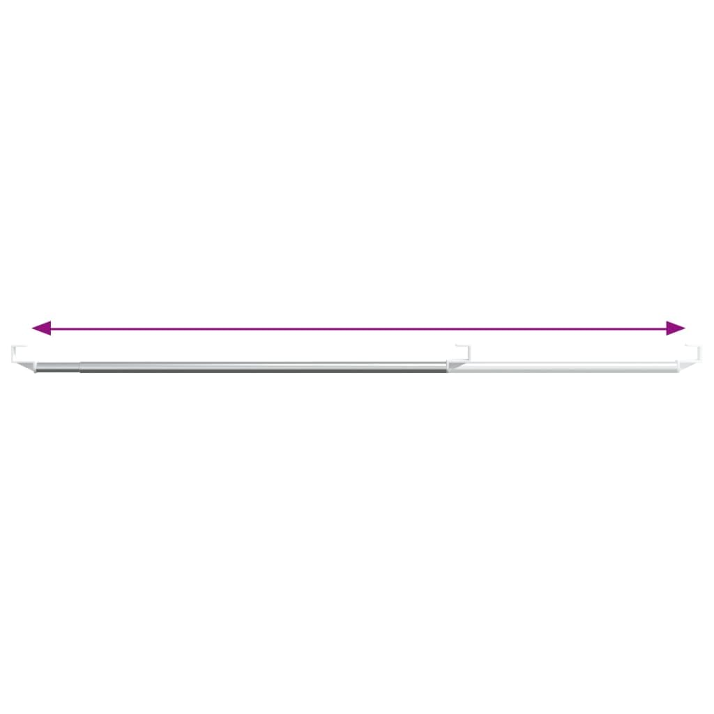 Lot de 2 tringles à rideaux réglables en aluminium - 60-105 cm - Blanc et argenté - Tringles à rideaux télescopiques avec pince pour décoration de fenêtre et brise-vue - Pour salon, chambre à