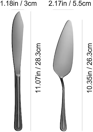 Personalised Cake Cutting Set for Wedding Engraved Cake Knife and Server Set Custom Cutting Set Cutter Serving Gift for Bride Groom Quinceanera Birthday, Silver