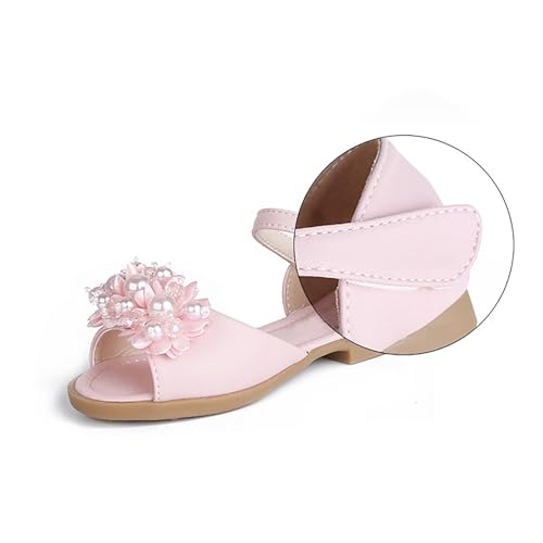 Toddler Girls Sandals Glitter Pearls Dress Sandals Soft Rubber Flat Shoes Summer Baby Flower Girl Shoes Adjustable2