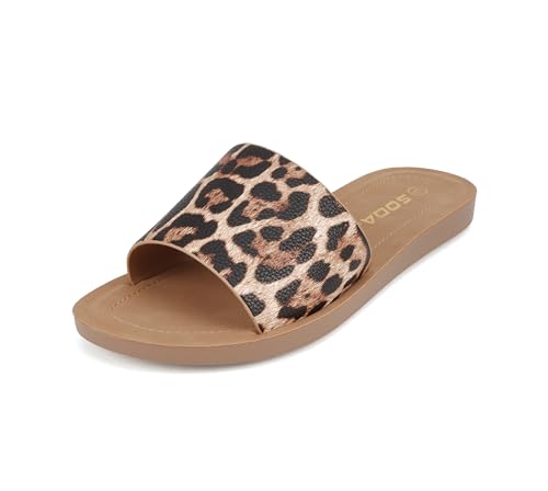 Image of Soda Shoes Efron-S Women Flip Flops Basic Plain Slippers Slip On Sandals Slides Casual Peep Toe Beach