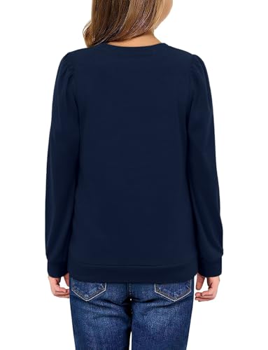 storeofbaby Girls Long Sleeve Shirts Casual Crewneck Tops Loose Fit Plain Tunic2