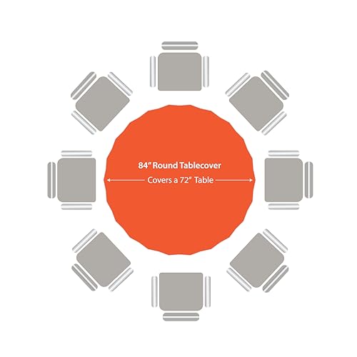Image of Party Dimensions Orange Tablecloths - Plastic for Round Tables, 84 inch (12 Pack) Premium Disposable Table Covers for Parties & Weddings, Indoors /Outdoors