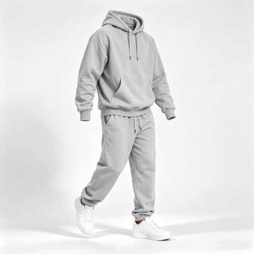 Elneeya Mens Sweatsuits Oversized Jogger Sets Fall Gym 2 Piece Outfit - image 3