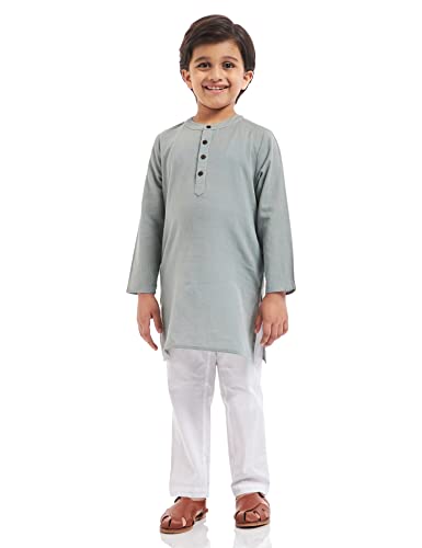 Image of Amazon Brand - Jam & Honey Regular Boys Kurta Sets (AW21KPJF01 Grey 11-12 Years)