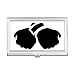 Gesture Fist Outline Pattern Business Card Holder Case Pocket Box Wallet