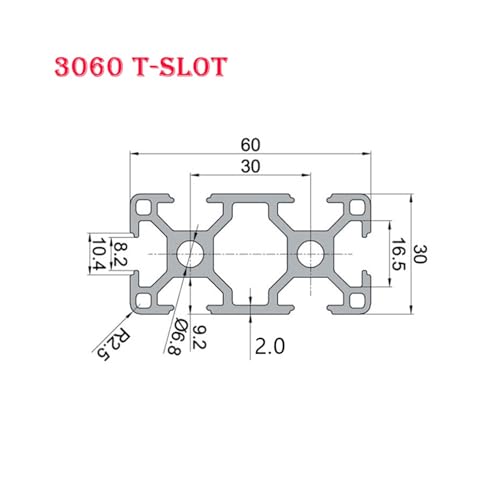 Perfil de aluminio ranurado 3060 T resistente 2