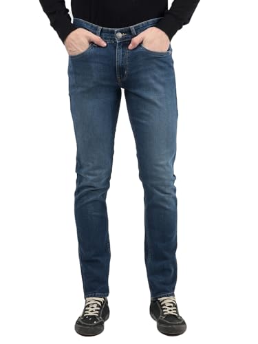 Image of Numero Uno Men's Blue Low Rise Skinny Fit Sustainable and Stretchable Jeans