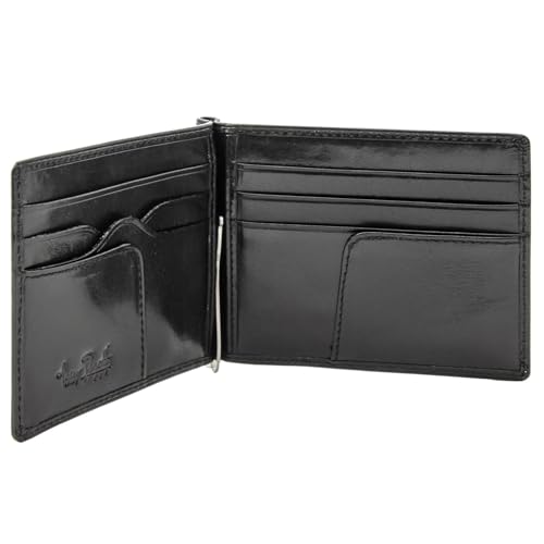 Tony Perotti Mens Italian Bull Leather Executive Spring Tension Credit Card Money Clip Wallet