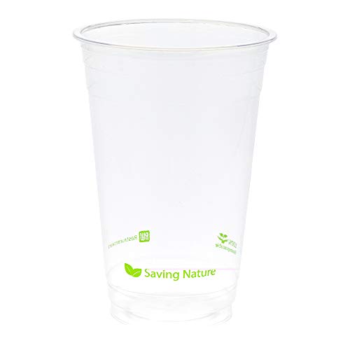 Image of Restaurantware-Sustain 20 Ounce Cold Cups, 1000 Drinking Cups - Lids Sold Separately, Serve Water, Sodas, or Juices, Clear PLA Plastic Eco-Friendly Cup, Disposable Cup For Parties