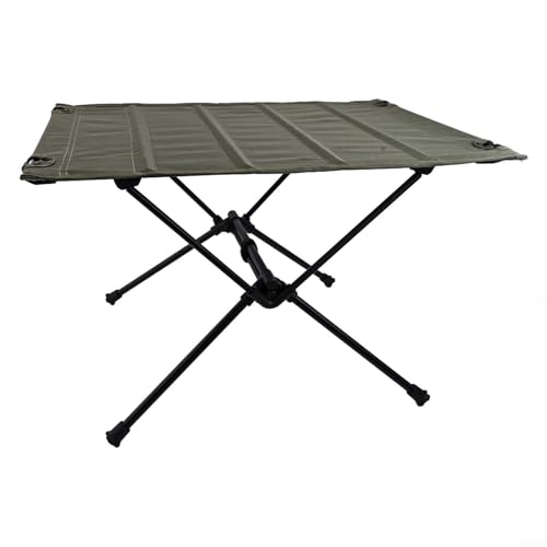 Mesa plegable para actividades al aire libre, ideal para barbacoas y picnics, ligera y fácil de transportar (verde militar)