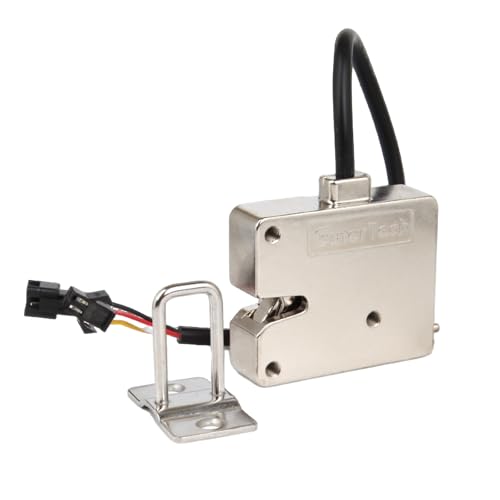 Electric Rotary Latch, Electromagnetic Control Lockers Solenoid Lock, Cabinet Drawer Latch DC 12V, Zinc Alloy Mini Electric Bolt Lock for Small Cabinet Door