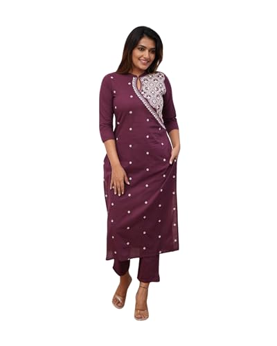 FABNEX kurta set for women | women embroidered kurta set | Women Kurta Sets Kurtis | Women Kurta Pant Set (K-34-38) (L, purple) (B0CXNZQVYC) Amazon Price History, Amazon Price Tracker