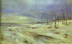 Peinture à l'huile A Winter Road Savrasov : finissez-en avec les murs vides