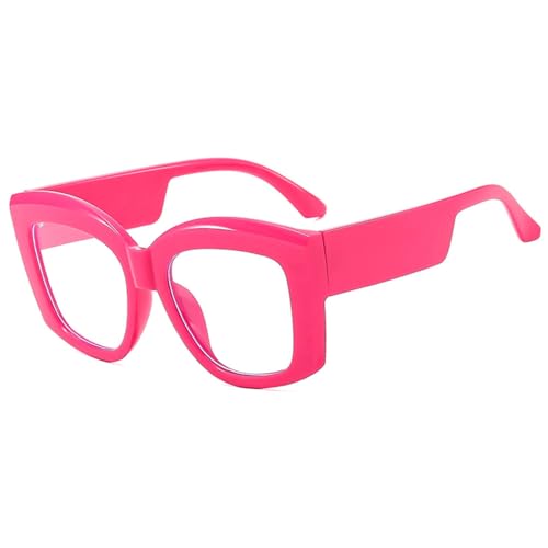 Lunettes carrées roses femme monture large rétro casual à verre plat